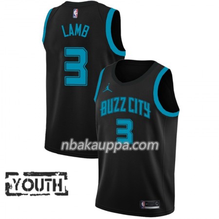 Charlotte Hornets Jeremy Lamb 3 2018-19 Jordan Brand City Edition Musta Pelipaidat Swingman - Lasten